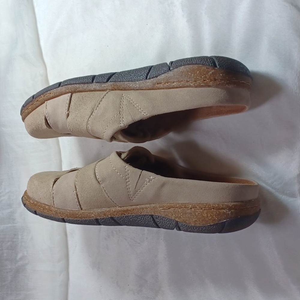 Earth Orgin Womans Tan Suede Clog Cork Slip On Comfort Shoes Sz 6 W New - Picture 3 of 11